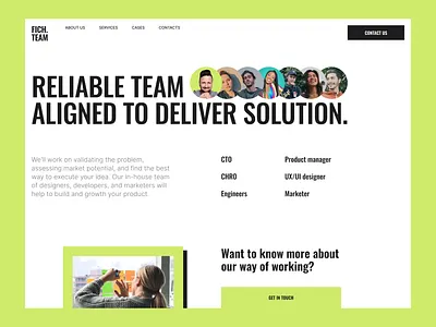 Startup-studio FICH.TEAM agency company landing landing page product startup studio team ui web web design
