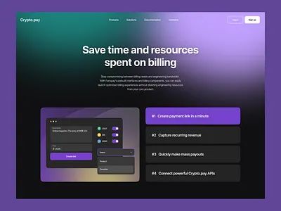 Crypto. Payment system. Landing. crypto landing page system ui web 3