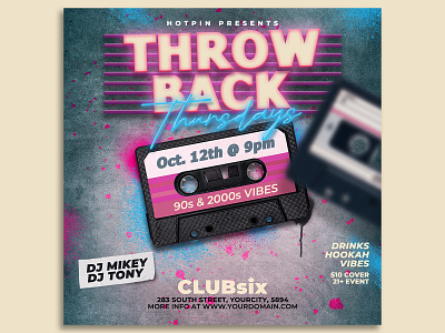 Retro 90s Party Flyer Template party flyer template