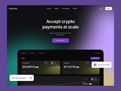 Crypto. Payment system for web3 crypto landing landing page pay payment system ui web3 web3.0 website