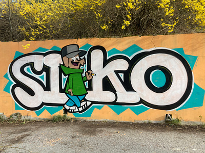 Walk with style graffiti letters character