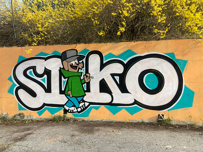 Walk with style graffiti letters character