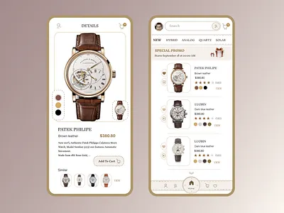 watch shopping app ui/ux app brand branding clean daily ui design e commerce illustration logo mobile design shopping app ui watch