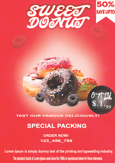 Sweet Donut flyer design flyer design gamingthumbnail graphic design social media posts design thumbnail youtubethumbnail