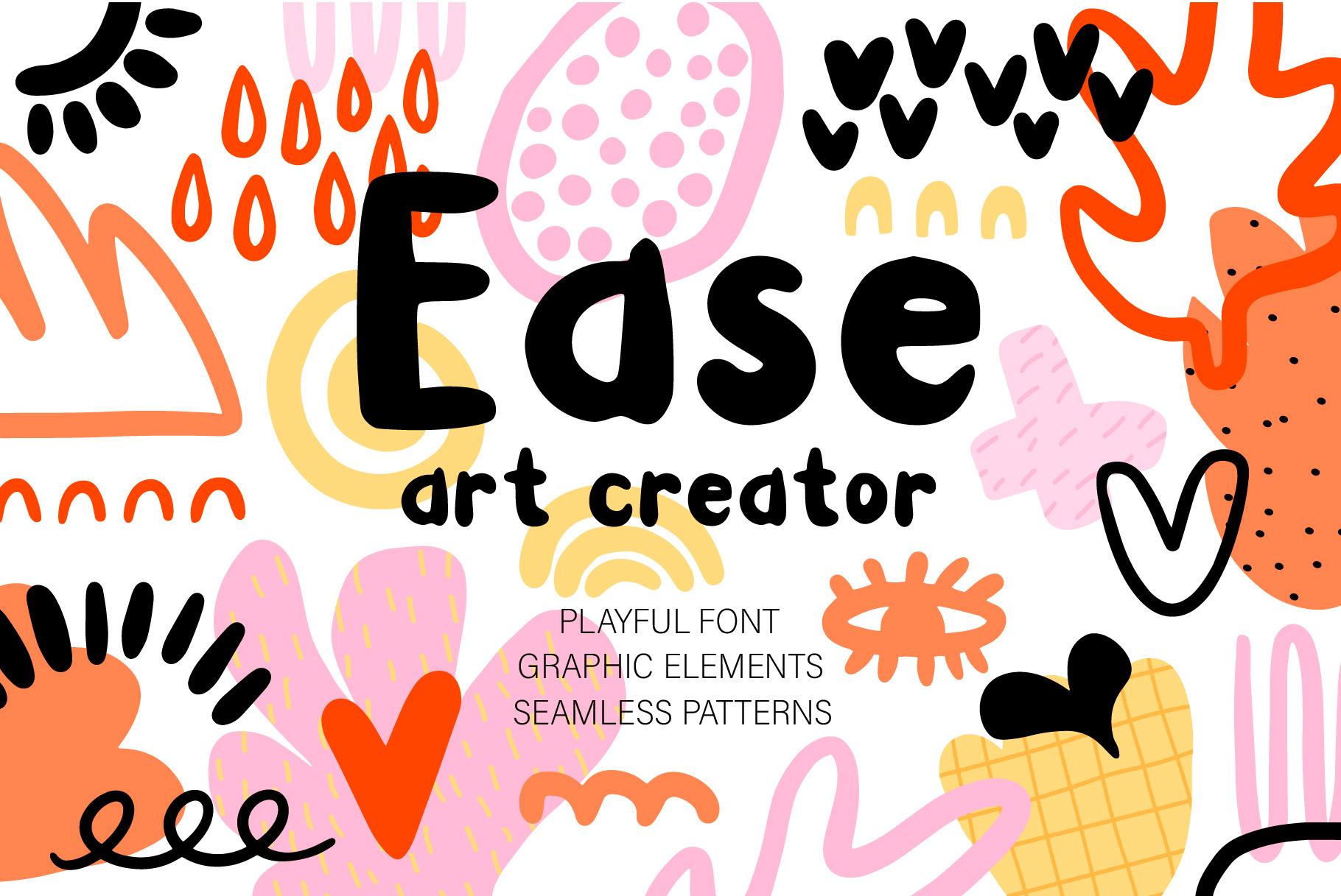 Ease font. Art creator. Seamless patterns abstract card creator design font glypfs graphic design illustration pattern poster vector