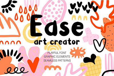 Ease font. Art creator. Seamless patterns abstract card creator design font glypfs graphic design illustration pattern poster vector