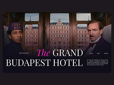 Website concept for “The Grand Budapest Hotel” movie design landing page ui ux web designer website