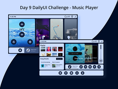 Day 9 - DailyUI Challenge - Music Player car dashboard design dailyui music player ui
