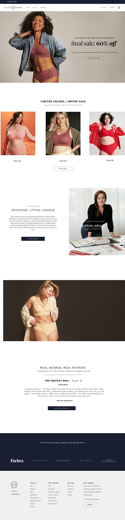 Intimates Website Homepage Mock graphic design ui