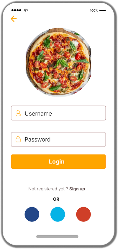 Ui of food delivery app graphic design ui