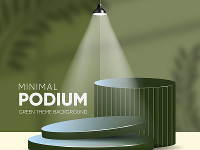 Minimal podium in green theme background 3d advertising business design graphic design illustration marketing podium product placement round podium stage template