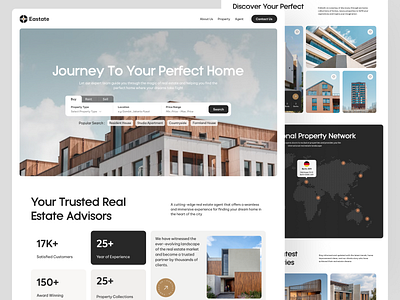 Eastate - Real Estate Agency Landing Page agency landing page apartment architecture building design house landing page property property landing page property website real estate real estate agency real estate landing page real estate website residence ui uiux ux web design website