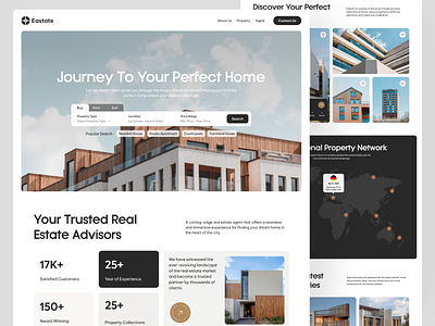 Eastate - Real Estate Agency Landing Page agency landing page apartment architecture building design house landing page property property landing page property website real estate real estate agency real estate landing page real estate website residence ui uiux ux web design website