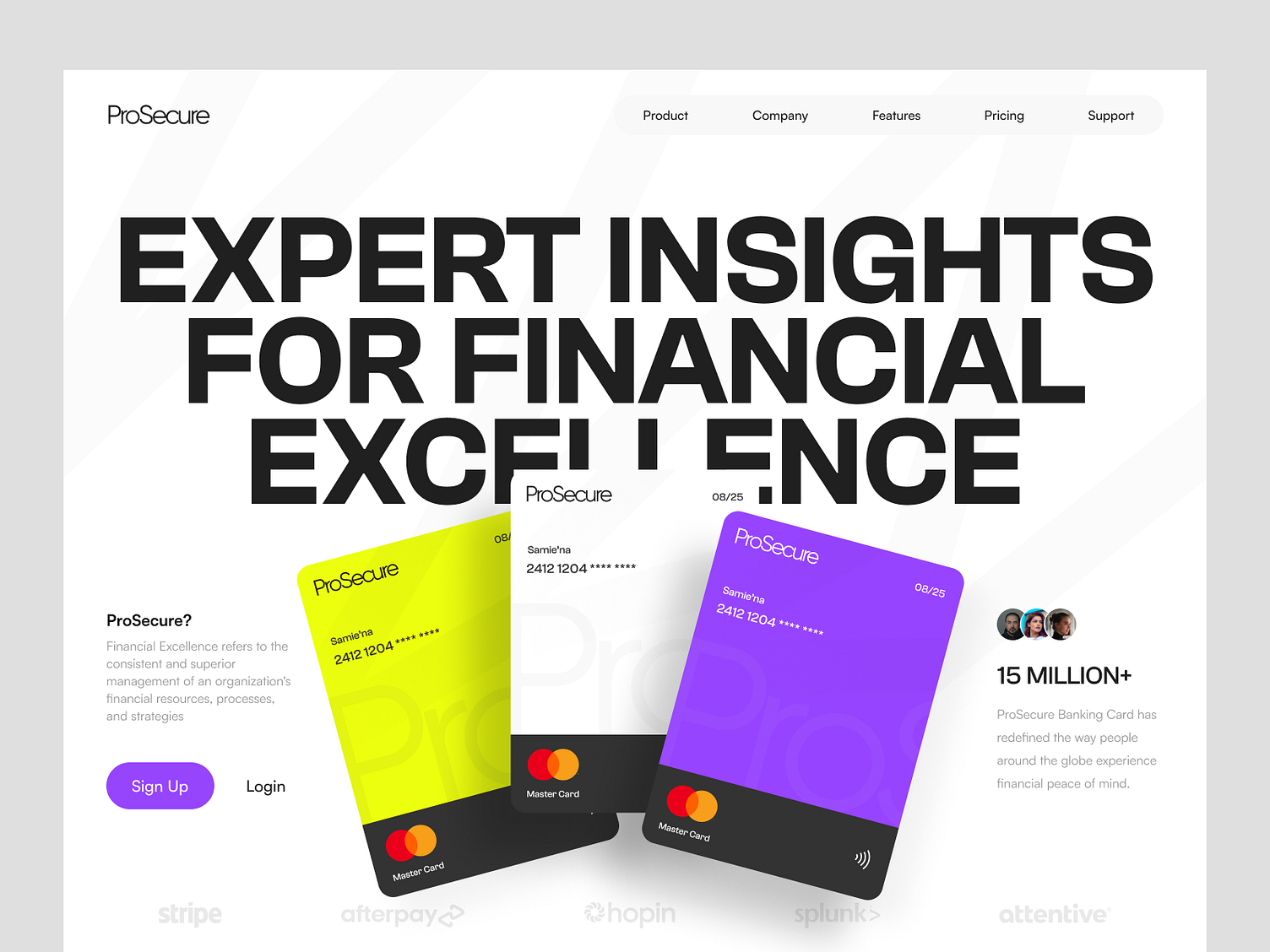 ProSecure Finance Landing Page Hero by Hatypo Studio on Dribbble