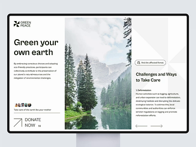 GREEN PEACE - Green World Landing Page agency animation carity design donate donation earth environment fund fund rising funding green landing marketing page peace service services web world