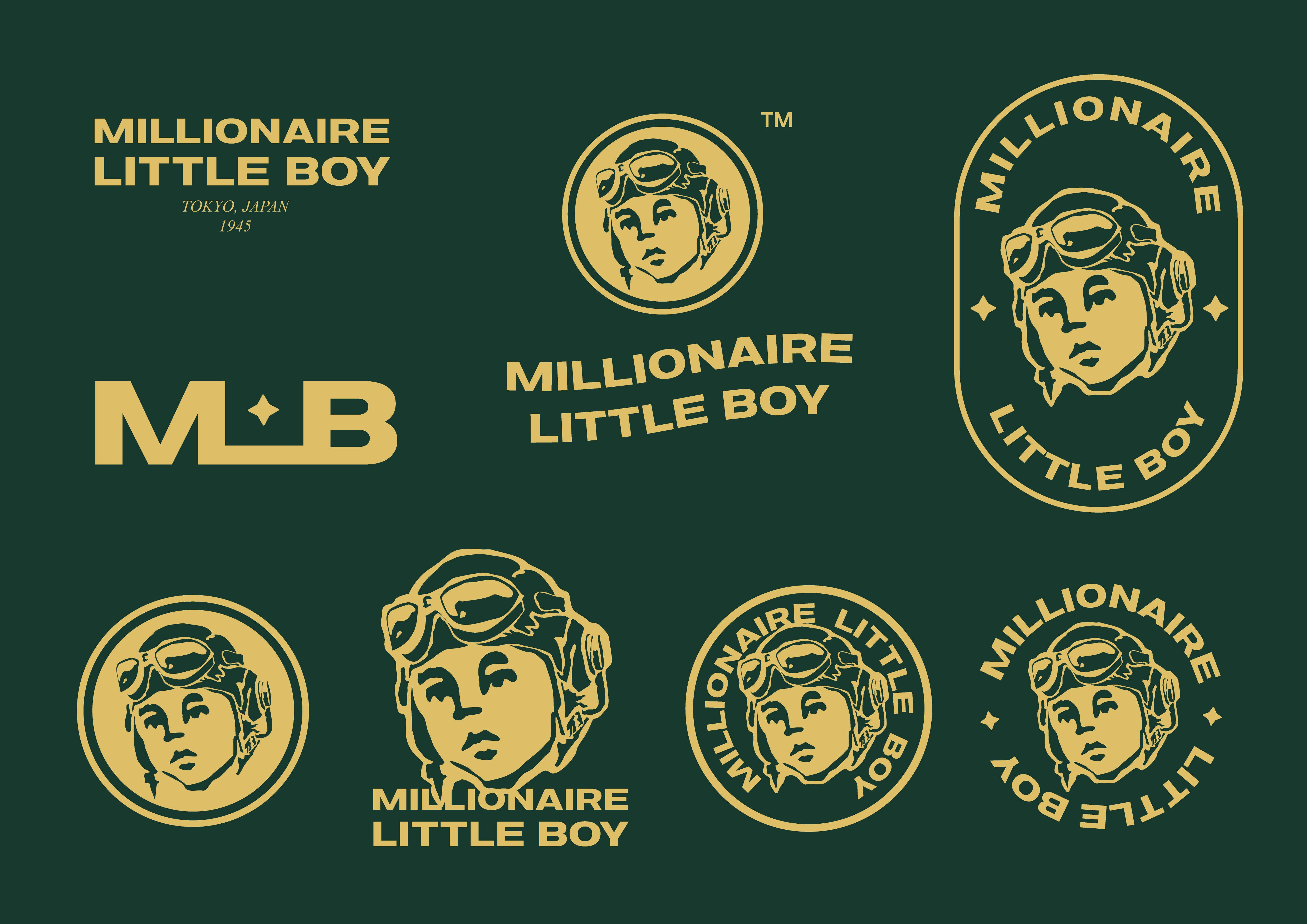 Millionaire Little Boy - Logo Alternatives apparel apparel logo brand brand identity branding classic logo design gold graphic design green illustration logo retro timeless typography vector vintage vintage logo visual yellow