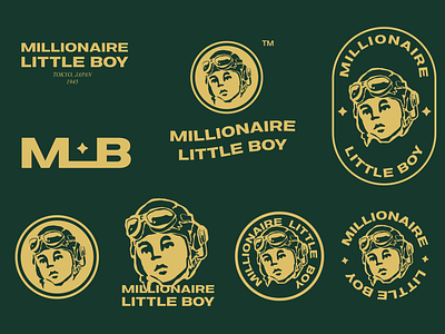 Millionaire Little Boy - Logo Alternatives apparel apparel logo brand brand identity branding classic logo design gold graphic design green illustration logo retro timeless typography vector vintage vintage logo visual yellow