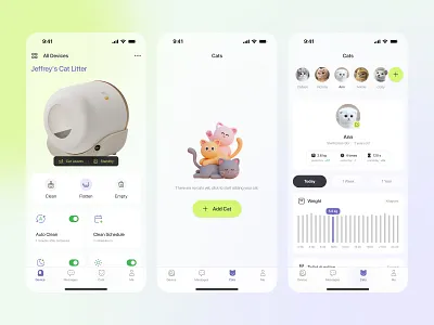Automatic Cat Litter Box - APP UI app cat design mobile ui pet ui ux