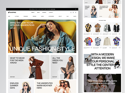 Shopping - Marketplace Website clean design ecomerce fashion fashion web marketplace online store shop shopify store style ui web website website fashion