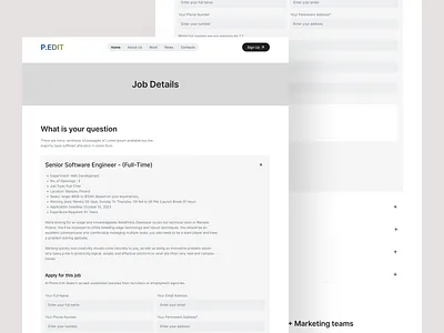 Ai Job Details Wireframe ahmed tamjid ai ai job ai job website branding clean design details job job ai job details page landing page ui ui design ui website ux web website