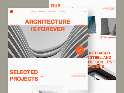 Architectural Agency Landing Page Website 2023 agency landing page agency web design architecture branding building design dribble best shot popular research trend ui uidesign uiux uiux design ux design web web design