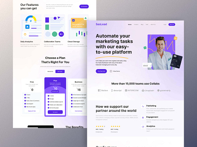 Saas Website Landing Page landing page saas ui ux web design website