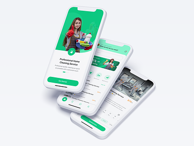 Cleaning Service App booking calender chat clean cleaning service design discovery functional app hire innovative luxury minimalist mobile mobile design review service ui usability user friendly ux