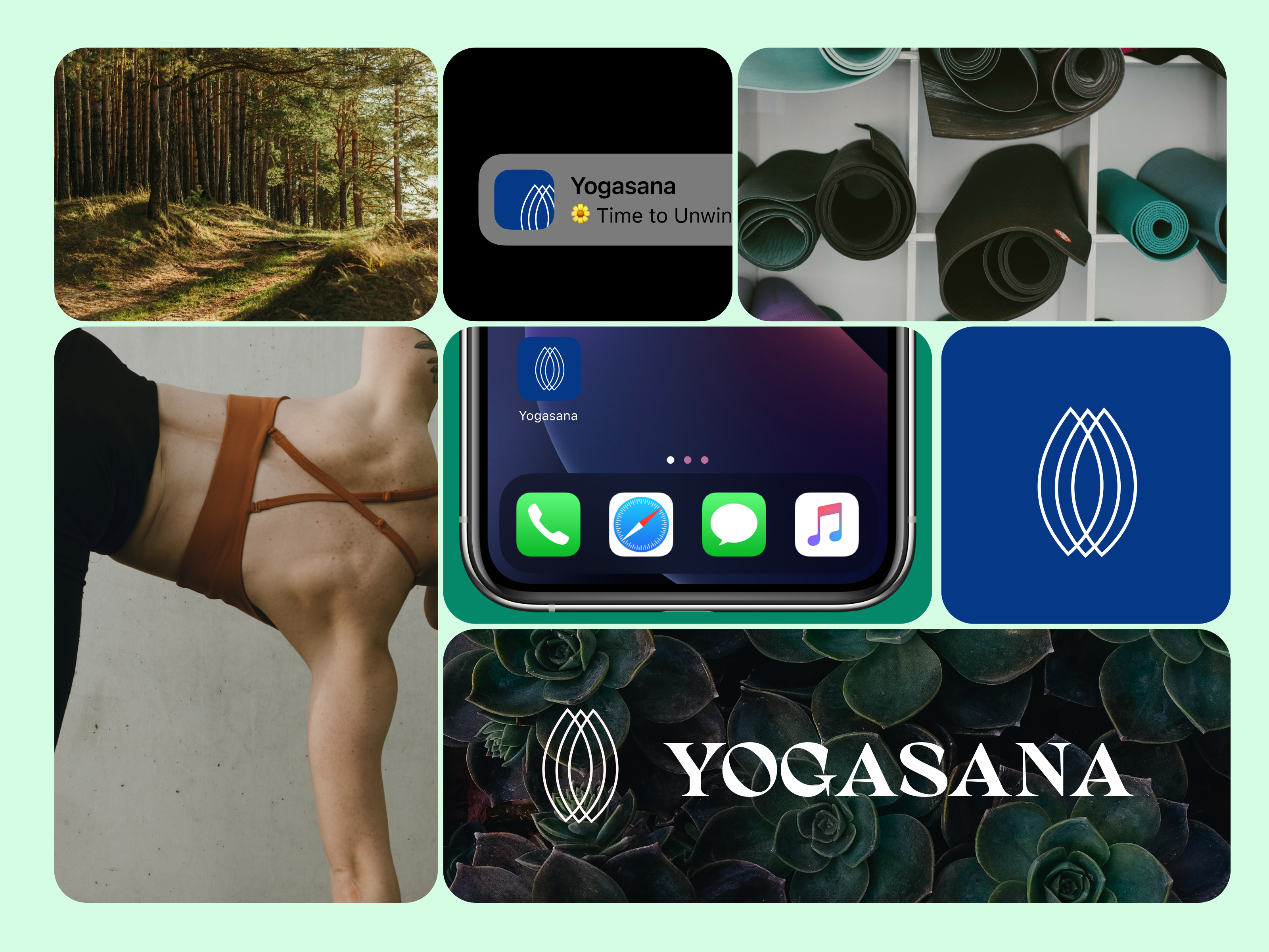 Yogasana app apps art art direction brand design brand identity branding business graphic design icon ios logo minimalist