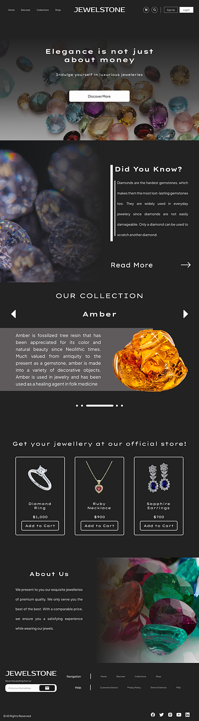 [Website Landing Page UI Design] Jewelery Website design ui web design