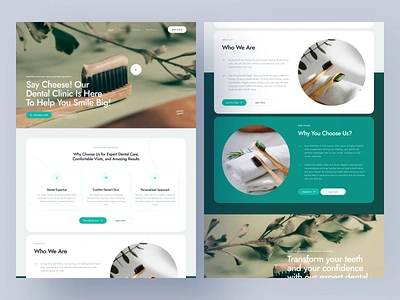 Dental Clinic Landing Page care clinic dental dentist dentistry health health care homepage landing page medical medicine teeth treatment ui uiux web design website