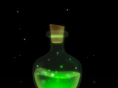Spline liquid 3d bottle green light liquid magic poison spline tutorial