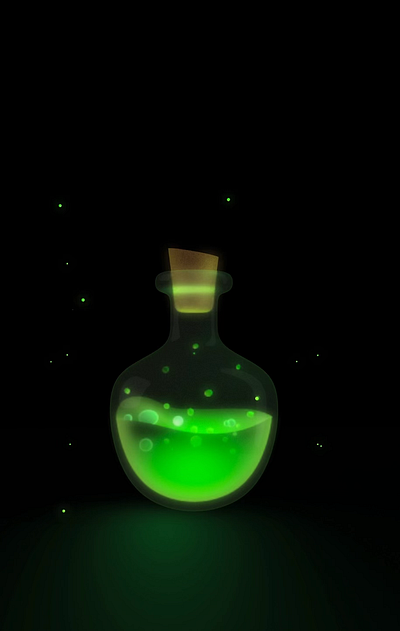 Spline liquid 3d bottle green light liquid magic poison spline tutorial