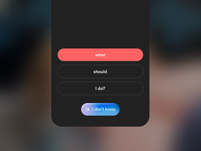 i don't know 🤷‍♂️ ai answer app app design button choice dark design dont gradient incorrect know language learning mode multiple red star ui ux