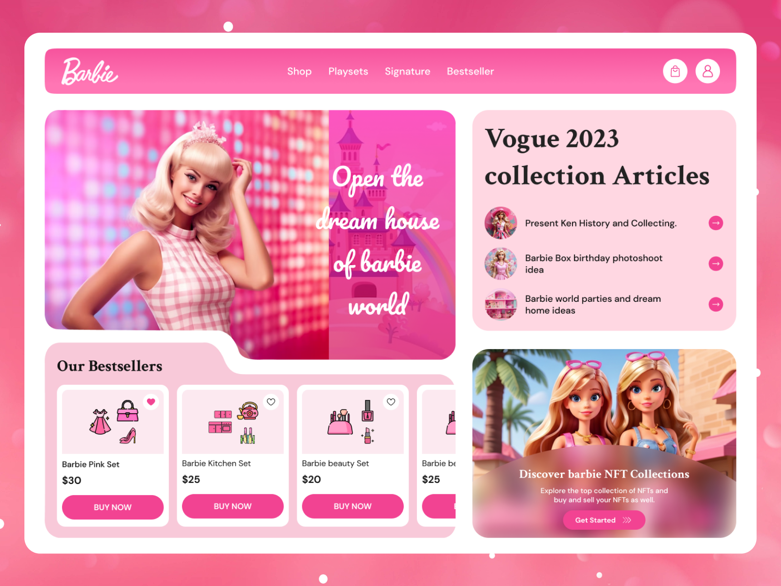 Barbie Store Web site by 16pixel on Dribbble