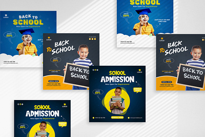 School admission social media post template school admission