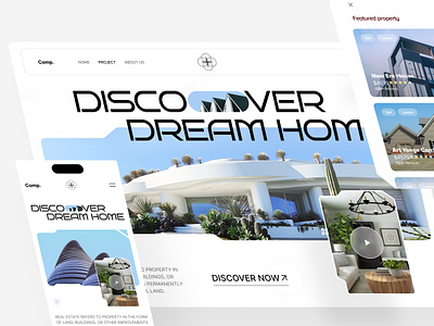 Exciting Real Estate Exploration v8 agent broker housing interface investment landing page layout minimal product design real estate real estate agency real estate design rental service trending typography ui ux visual web website