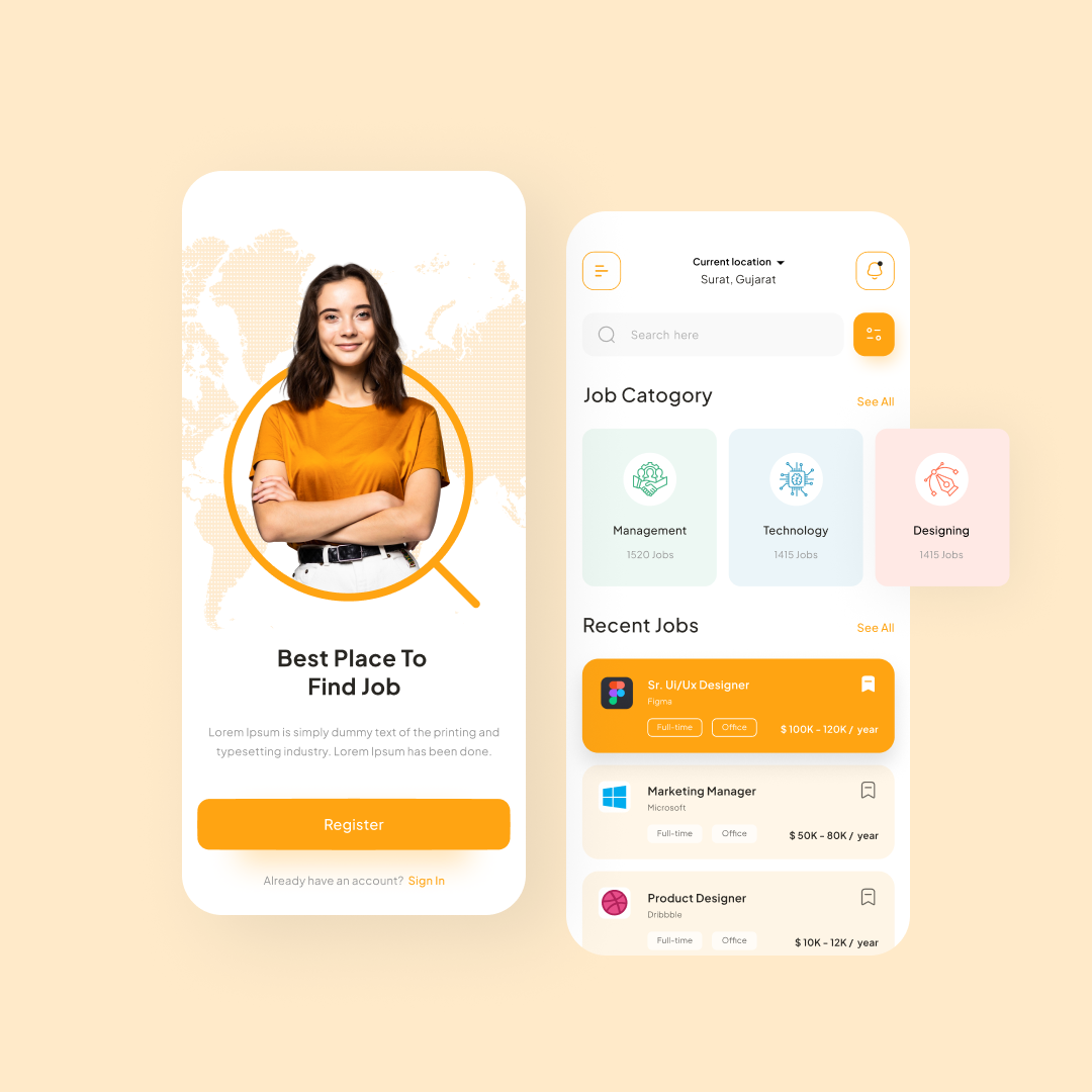 Job Finding App by Parth Savani on Dribbble