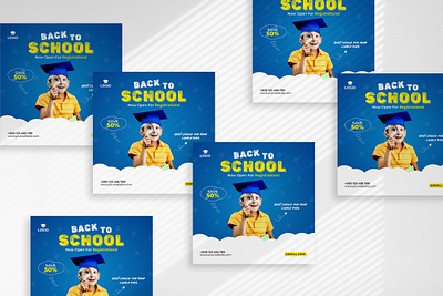 School Admission Or Back To School Social Media Post Template social media advertising