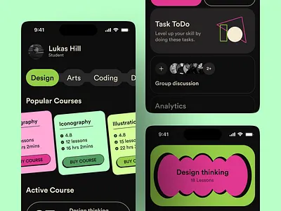 E-learning Mobile App Design activity app design awe course course app courses e learning education education app education startup learning learning app mobile mobile app online course schedule student study studying ui