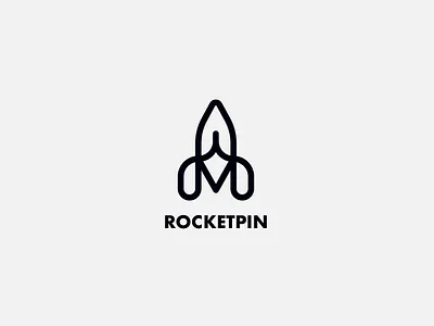 Rocket Pin Brand Logo brand identity branding business design for sale icon logo logomark marketing minimal pencil pin rocket startup template ui