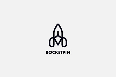 Rocket Pin Brand Logo brand identity branding business design for sale icon logo logomark marketing minimal pencil pin rocket startup template ui