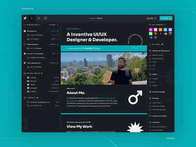 An Inventive Resume🦾 branding concept design figma resume ui ux waydzo