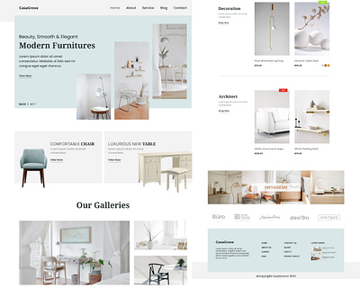 CasaGrove - Homedecor Ecommerce Website art branding design ecommerce furniture graphic design illustration landingpage logo ui ux vector website