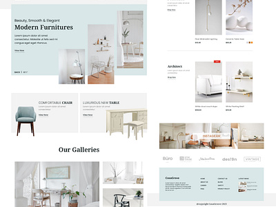 CasaGrove - Homedecor Ecommerce Website art branding design ecommerce furniture graphic design illustration landingpage logo ui ux vector website