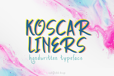 Koscar Liners - Realistic Handwritten brand identity branding child font colorful font fashion font groovy handlettering headline font logotype retro typography vintage web font