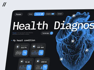 A Health Tracking Mobile iOS App animation app dashboard design health homepage landing landing page medicine motion online platform track ui ux web web design web ui website
