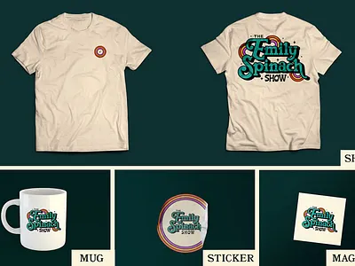 Emily Spinach Kickstarter Merch bold design branding design graphic design illustration illustrator logo television design title treatment typography vector