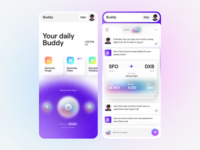 Buddy Ai App ai app auto gpt autogpt automated generative gpt gpt3 gpt4 mobile mobileapp nlp open ai operating system os simple clean interface system ui ux voice