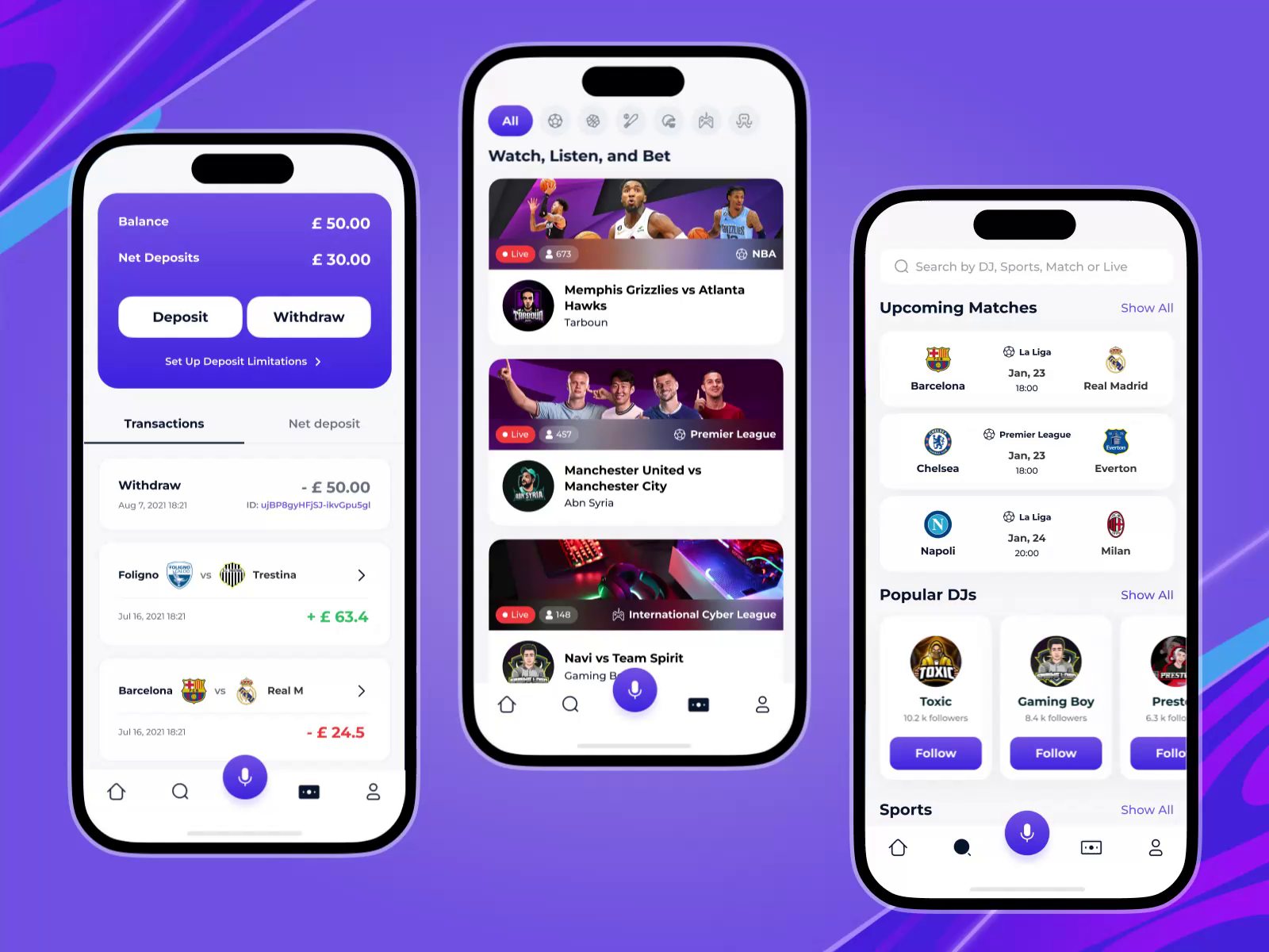 Example of StreamBetX. The new generation of sports betting.