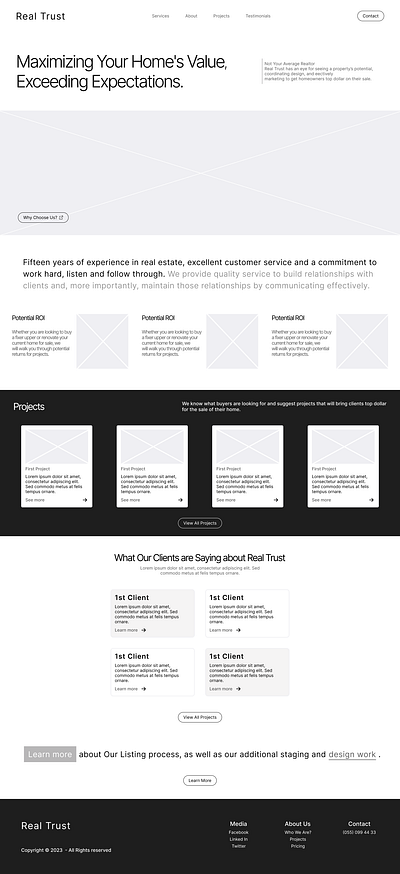 Real Estate Wireframe app design ui ux vector wireframe